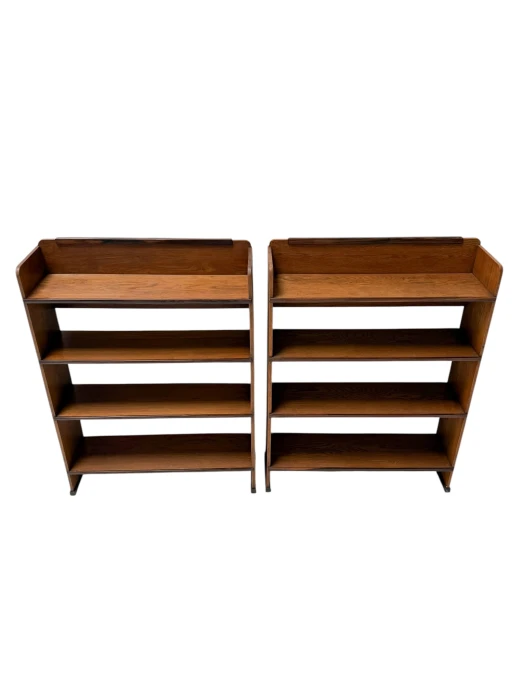 1920s Art Deco Open Bookcases by P.E.L. Izeren, Solid Oak & Ebony